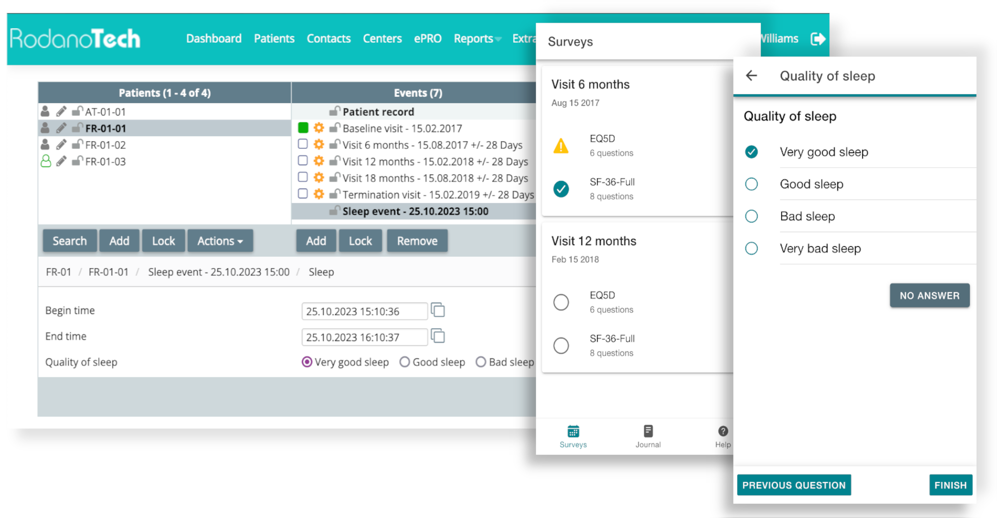 Rodano integrates seamlessly with our ePRO solution